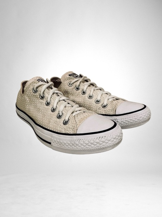 Converse Shoes - Converse Cream Waffle Print Textile Sneakers